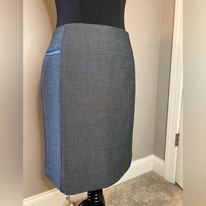 WHBM - New! Must Have skirt. Zip-up. Leather trim.  Sz.6.